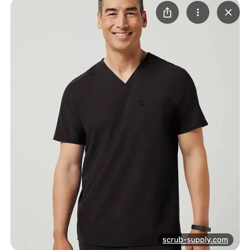 Jaanuu | Men's Refined V-Neck Top in Black medium Style J86006